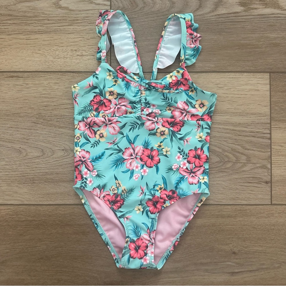 NWOT Feather 4 Arrow Hawaiian Tropical Floral Swimsuit 4T